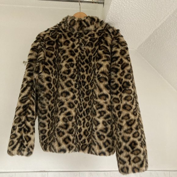 Vintage Faux Fur Animal Print Short Length Coat UK Size 16 - Picture 2 of 15